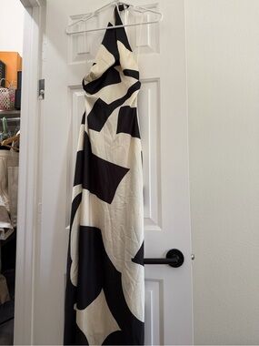Bardot Black and cream Abstract Halter dress